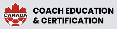 Canada Soccer Logo with Coach Education & Certification in black type