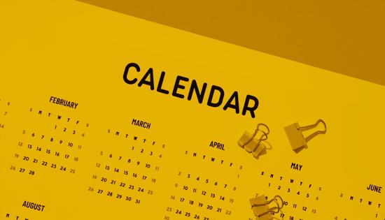 Image of Calendar with paper clips